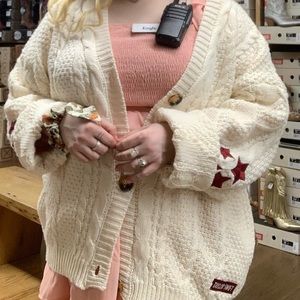 Taylor Swift Cardigan with RED confetti stars  (FIRM PRICE!)